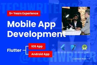 be flutter developer building mobile app, flutter app development with backend