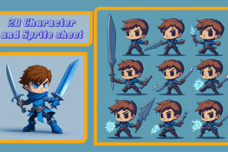 design game asset 2d character or sprites sheet for game art