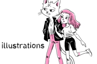 draw black and white illustration for you