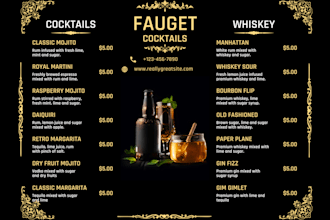 design the menu for any type of restaurant