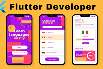 do flutter app development, flutter ui, flutter front end