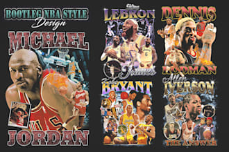 design a custom vintage bootleg rap t shirt, old school