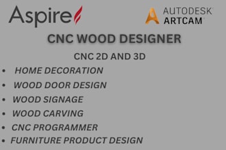 do professional cnc wood cutting 2d 3d design and programming