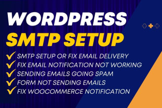 fix and setup SMTP wordpress or woocommerce not sending emails notifications