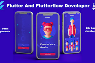 design flutter UI, reskin flutter app or flutterflow and resolve errors, bugs
