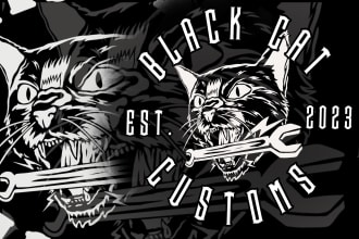 a cool  motorcycle garage logo illustration design