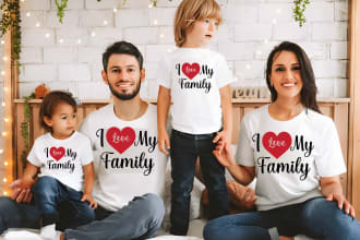 do custom typography t shirt design for family company reunion within 24