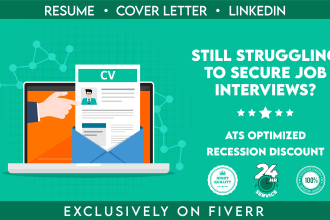 write and upgrade ats resume, CV, cover letter, and linkedin