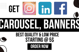 design linkedin banner, facebook cover, youtube, insta posts