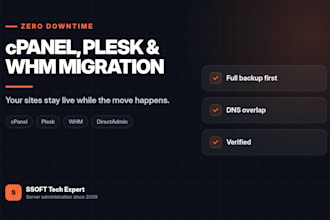do cpanel migration, whm or plesk server transfer with zero downtime