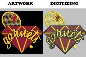 do fast and efficient embroidery digitizing, logo, into, dst and pes file