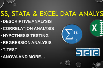 analyze your data using stata, spss or excel