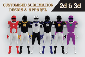 design all types of custom sportswear uniform with 3d mockup