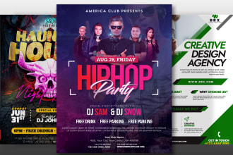 do event flyer, sports, party, club, food, church or any flyer, poster in 10 hrs