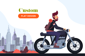 draw a custom flat design illustration in 24 hours