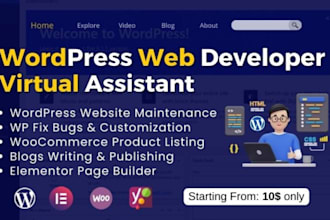 be your wordpress virtual assistant, wordpress maintenance