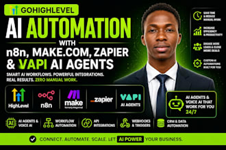 do go high level ai automation with n8n make com zapier vapi ai integration