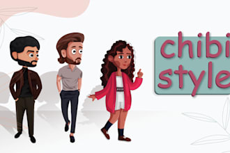 illustrate a cute cartoon chibi art from your photo