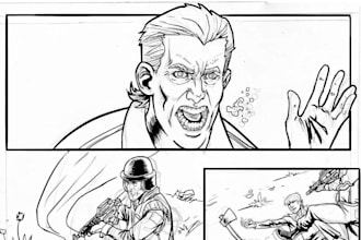 Best Deals!  draw professional storyboard art,manga storyboard for comic script story or film