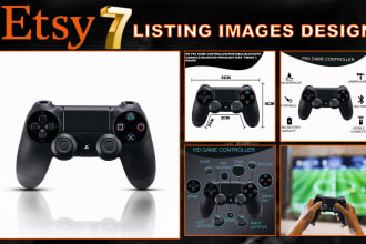 do etsy product listing images design, infographic pictures, photo editing