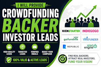provide crowdfunding backer investor leads
