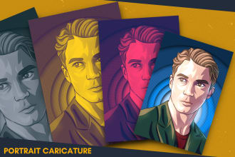 draw portrait caricature with great lighting in high quality