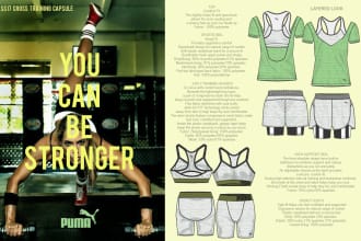 design activewear, fitness collection and tech pack