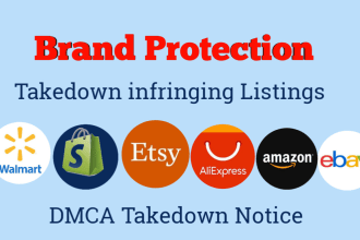 takedown copyright infringing listing on shopify, etsy, ebay,amazon under dmca