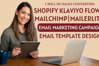do shopify klaviyo flows, mailchimp email marketing , mailerlite email campaign