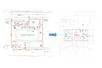 convert your hand sketch, pdf, jpeg to 2d drawing in autocad