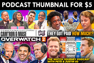 design youtube thumbnail for interview or podcast channel