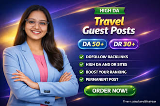 provide guest posts on travel blog with a da60