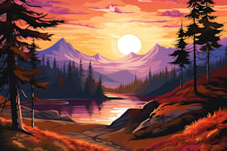 create striking landscape illustrations
