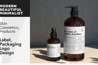 design luxurious minimalist skincare cosmetic products label