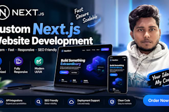 build a fast modern nextjs website with custom design