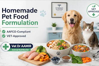 formulate homemade pet food for dogs and cats