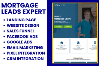 design mortgage landing page homeowner website real estate leads sales funnel