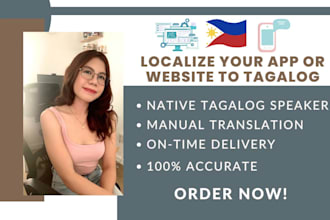 localize your app or website to filipino or tagalog