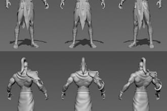 sculpt a stylized 3d character for game and animation film