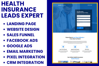 design health insurance landing page healthcare website medicare sales funnel
