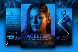 design artist epk, media kit, press kit, speaker kit, one sheet