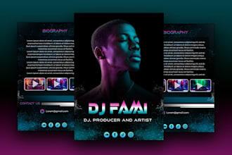 design influencer epk, press kit, one sheet, media kit