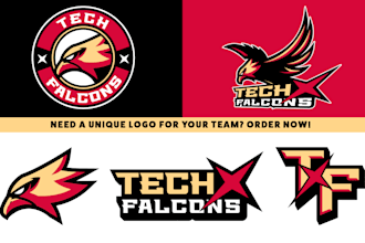 design mascot cartoon sports logo for team, events, fitness, esports