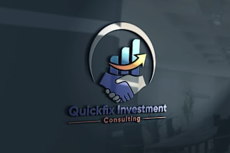 design financial credit repair and accounting logo with a business card