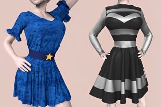 do 3d clothing design,3d second life outfits, 3d fashion garment, clo 3d