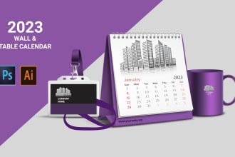 do wall calendar or desk calendar design in 24 hours