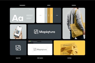 a handcrafted logo with a complete brand style guide and brandbook