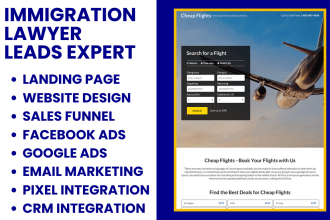 design immigration lawyer civil law lead landing page website leads sales funnel