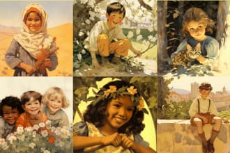 create beautiful classic childrens artwork using ai