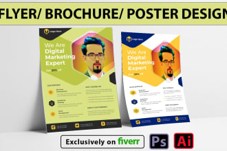 do professional a3, a4, and a5 flyer, brochure or poster design